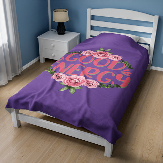 Good Energy Floral Velveteen Plush Blanket