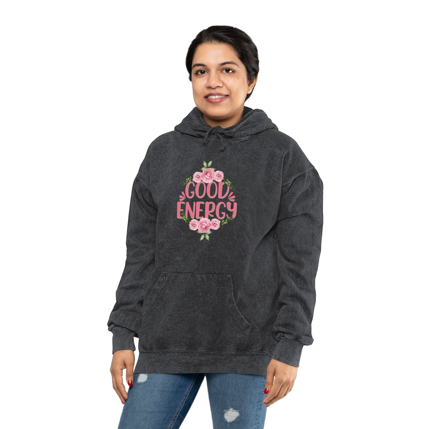 Positive Vibes Mineral Wash Hoodie